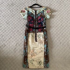 High fashion midi dress with belt